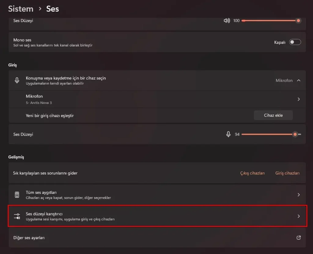 Valorant'ta Ses Gelmeme Sorunu ve Çözüm Yöntemleri 5 windows 11 ses düzeyi karıştrıcı