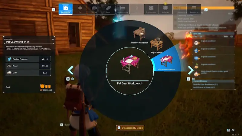 Palworld'de Pal'ler Binek Olarak Nasıl Kullanılır? 2 pal gear workbenchi gösteren görsel