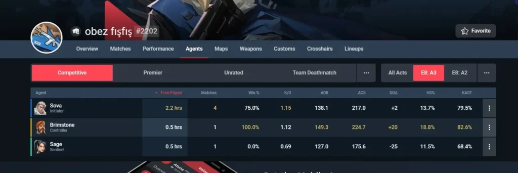 Valorant'ı Kaç Saat Oynadığınızı Nasıl Öğrenirsiniz? 3 valorant ajan oynama saati öğrenme