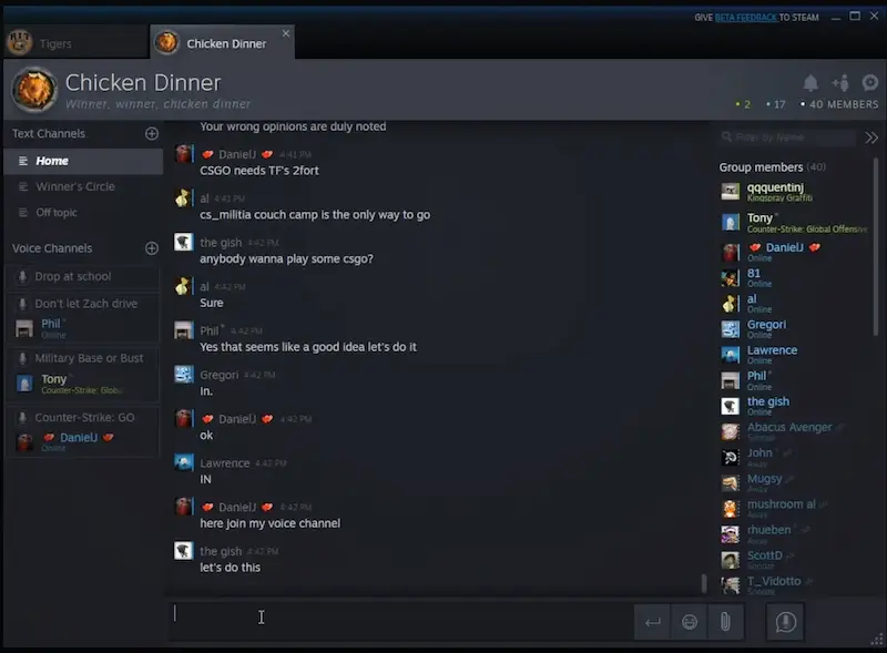 Discord Benzeri Kullanabileceğiniz 14 Uygulama 8 steam chat