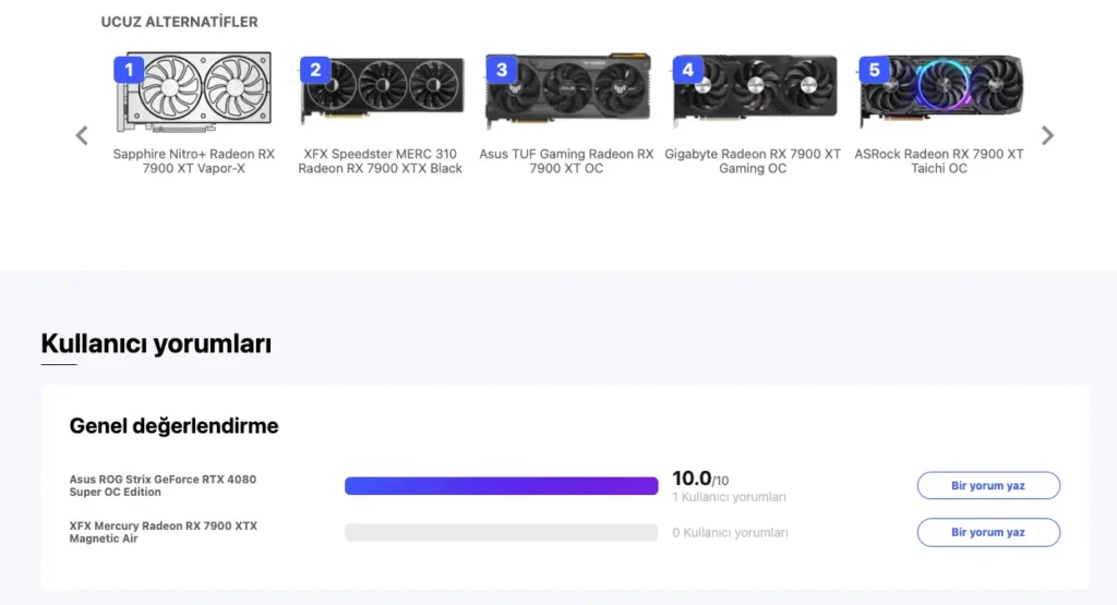Ekran Kartı Karşılaştırması Yapabileceğiniz En İyi Siteler 4 versus.com da ekran kartı karşılaştırma 2